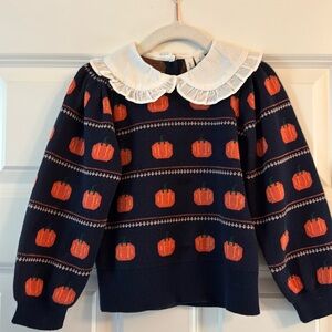 Janie & Jack Girls Pumpkin Sweater. Size 3.